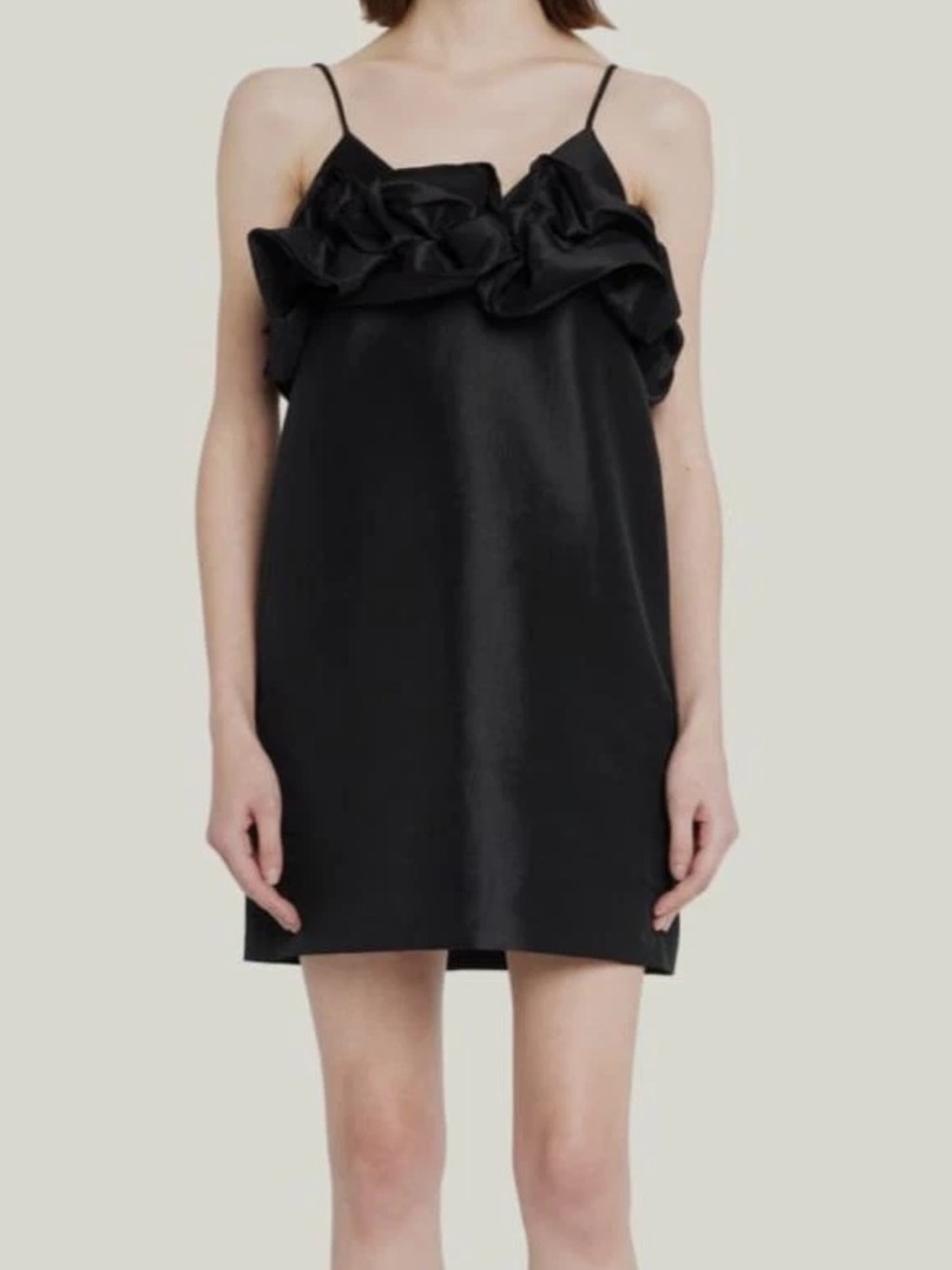 Kika Vargas Ixia Mini Slip Dress in Black S